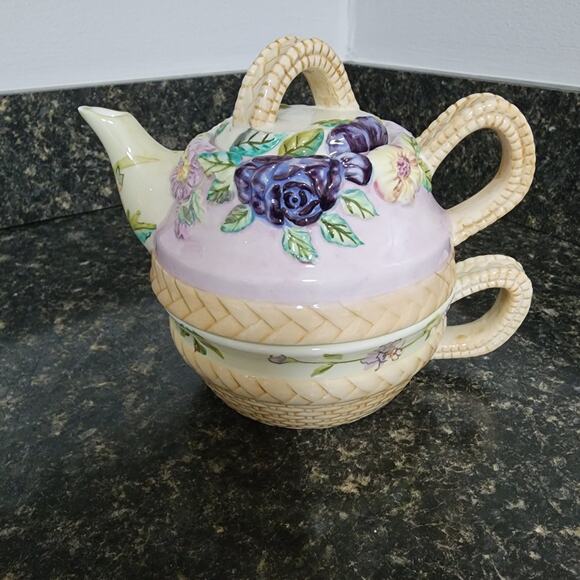 Tracy Porter Cottage Rose Tea for One Never Used - Picture 1 of 9